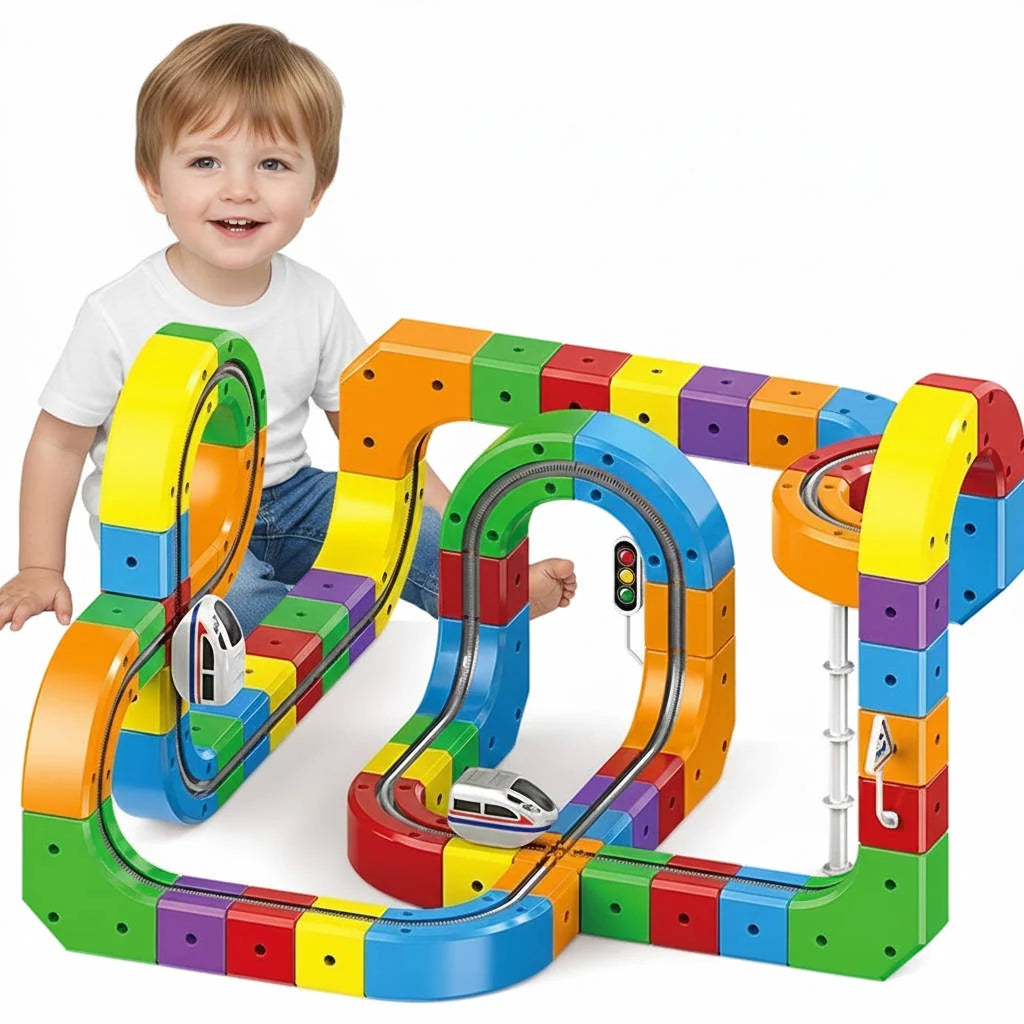 Kids Train Set Motorized Magnetic Flexible Track