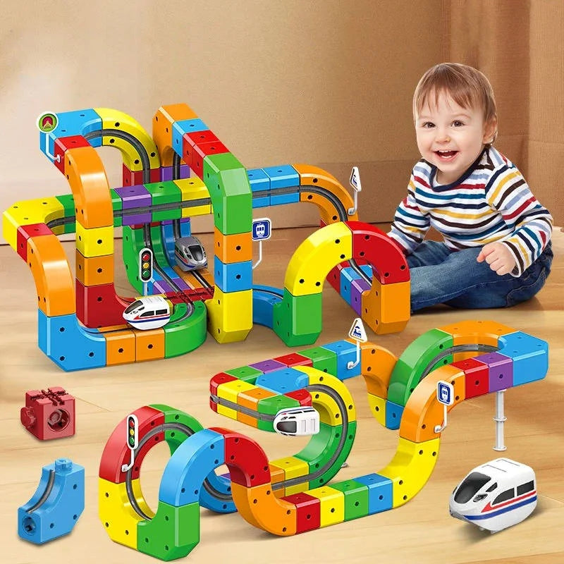 Kids Train Set Motorized Magnetic Flexible Track