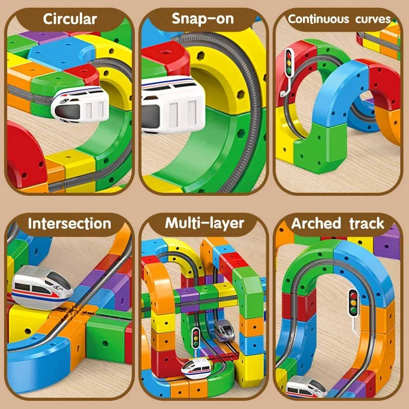 Kids Train Set Motorized Magnetic Flexible Track