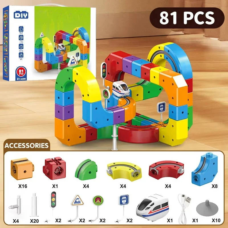 Kids Train Set Motorized Magnetic Flexible Track