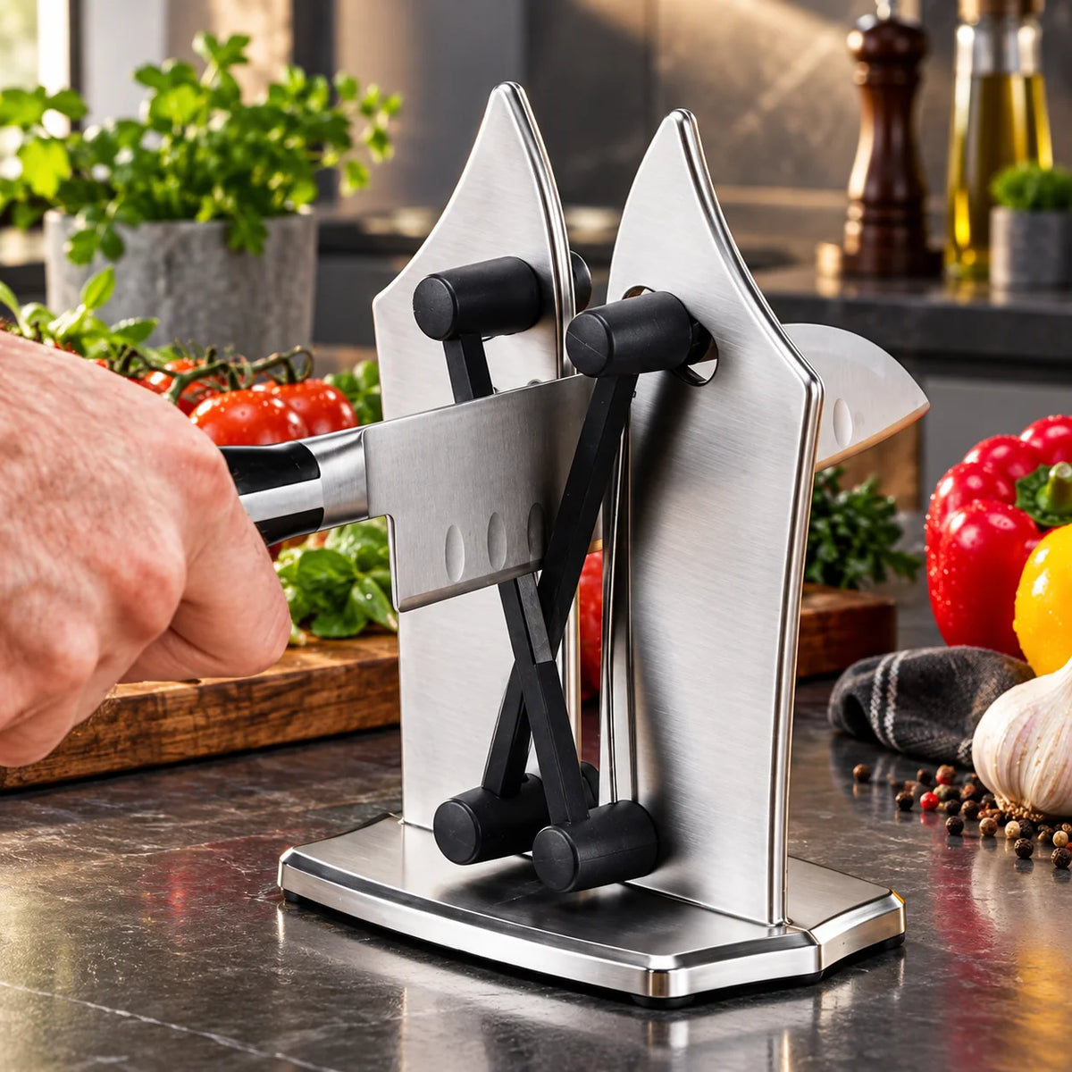 Kitchen Knife Sharpener Tungsten Carbide Pull-Through