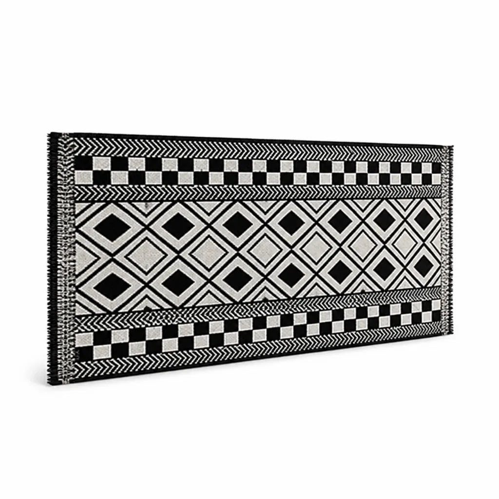 Kitchen Runner Flat-Woven Cotton Blend Non-Slip Backing