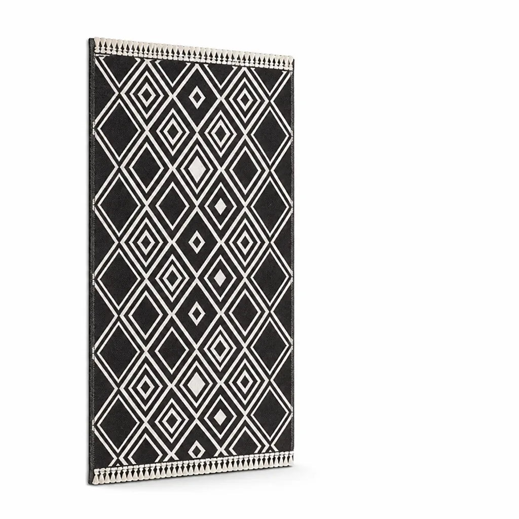 Kitchen Runner Flat-Woven Cotton Blend Non-Slip Backing