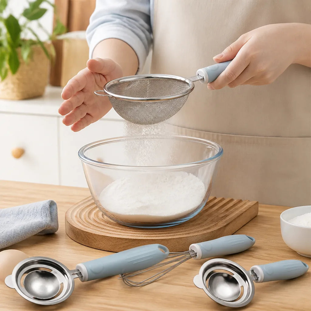 Kitchen Strainer Set Stainless Steel 30 Mesh & Egg Separator