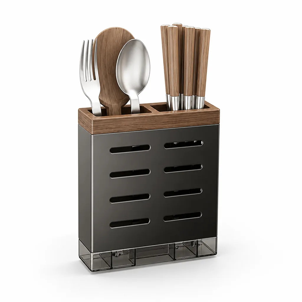 Kitchen Wall Shelf No-Drill Adhesive & Modular Walnut Finish