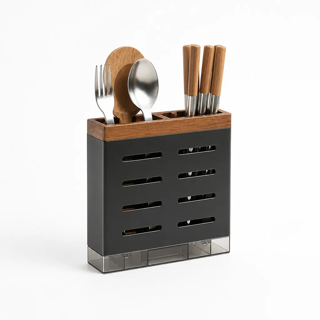 Kitchen Wall Shelf No-Drill Adhesive & Modular Walnut Finish