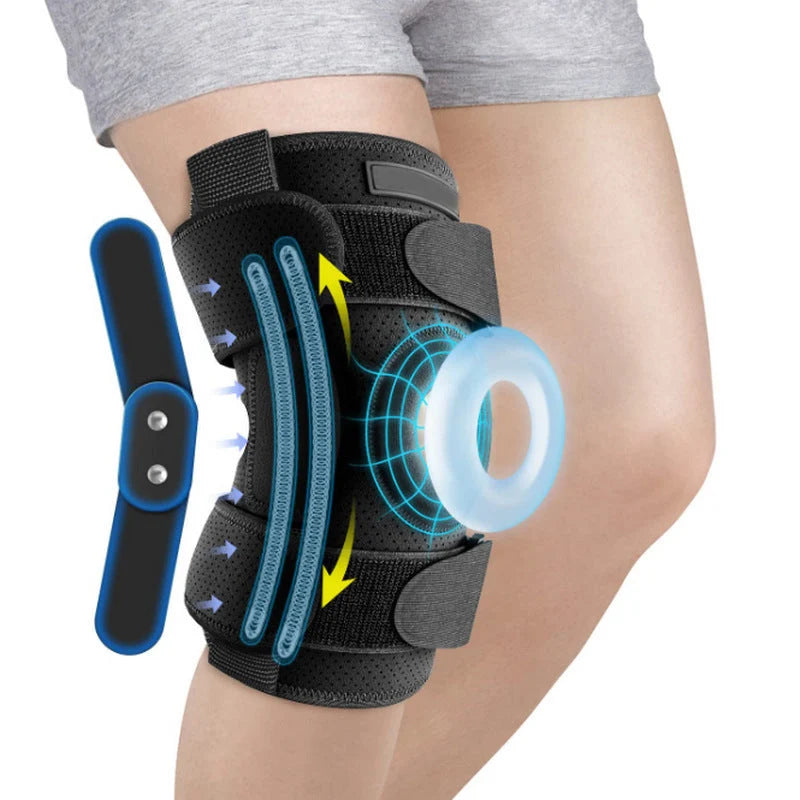 Knee Brace Adjustable Removable Aluminum Hinges Gel Patella Pad