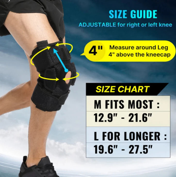 Knee Brace Adjustable Removable Aluminum Hinges Gel Patella Pad