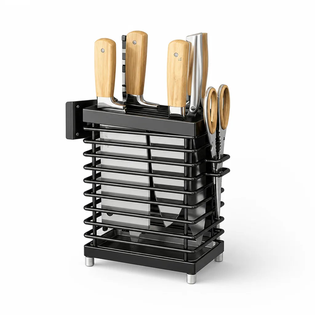Knife Holder 304 Stainless Steel Wall-Mount & Countertop
