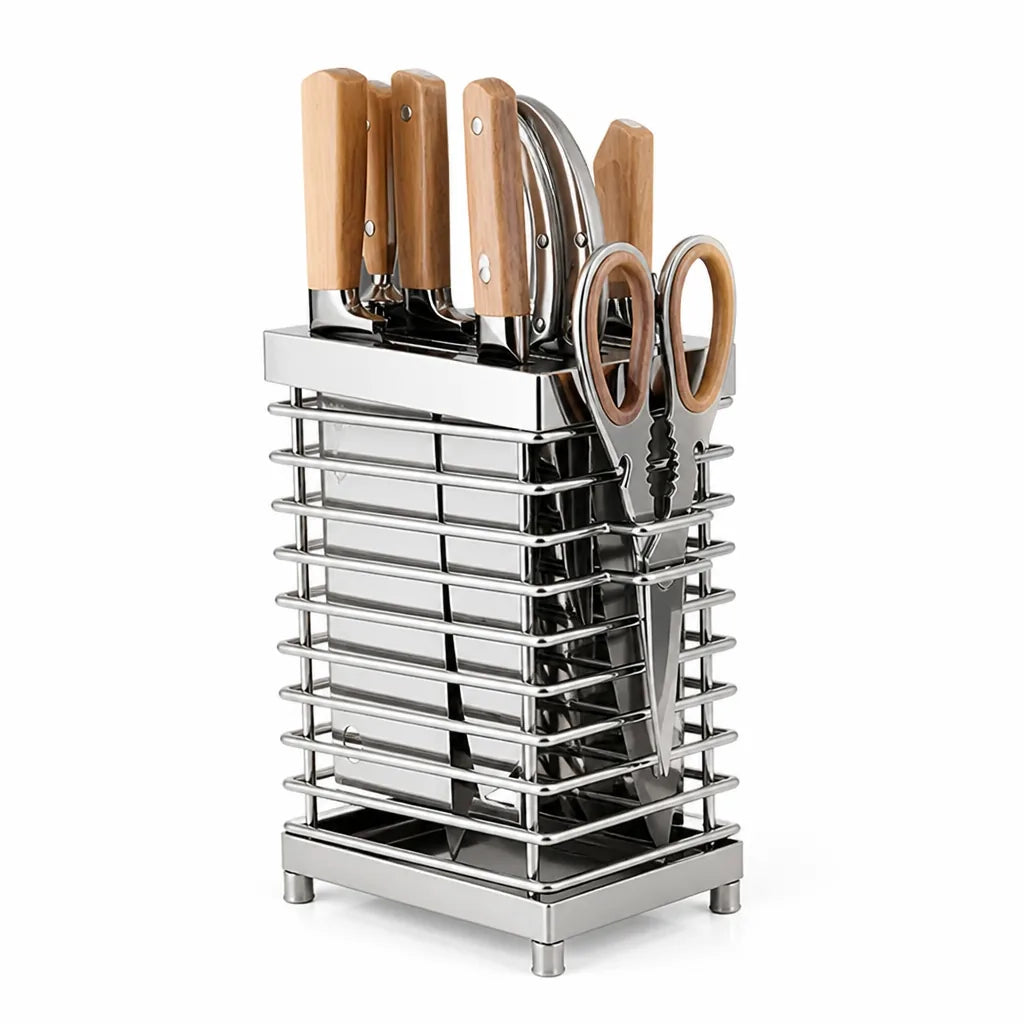Knife Holder 304 Stainless Steel Wall-Mount & Countertop