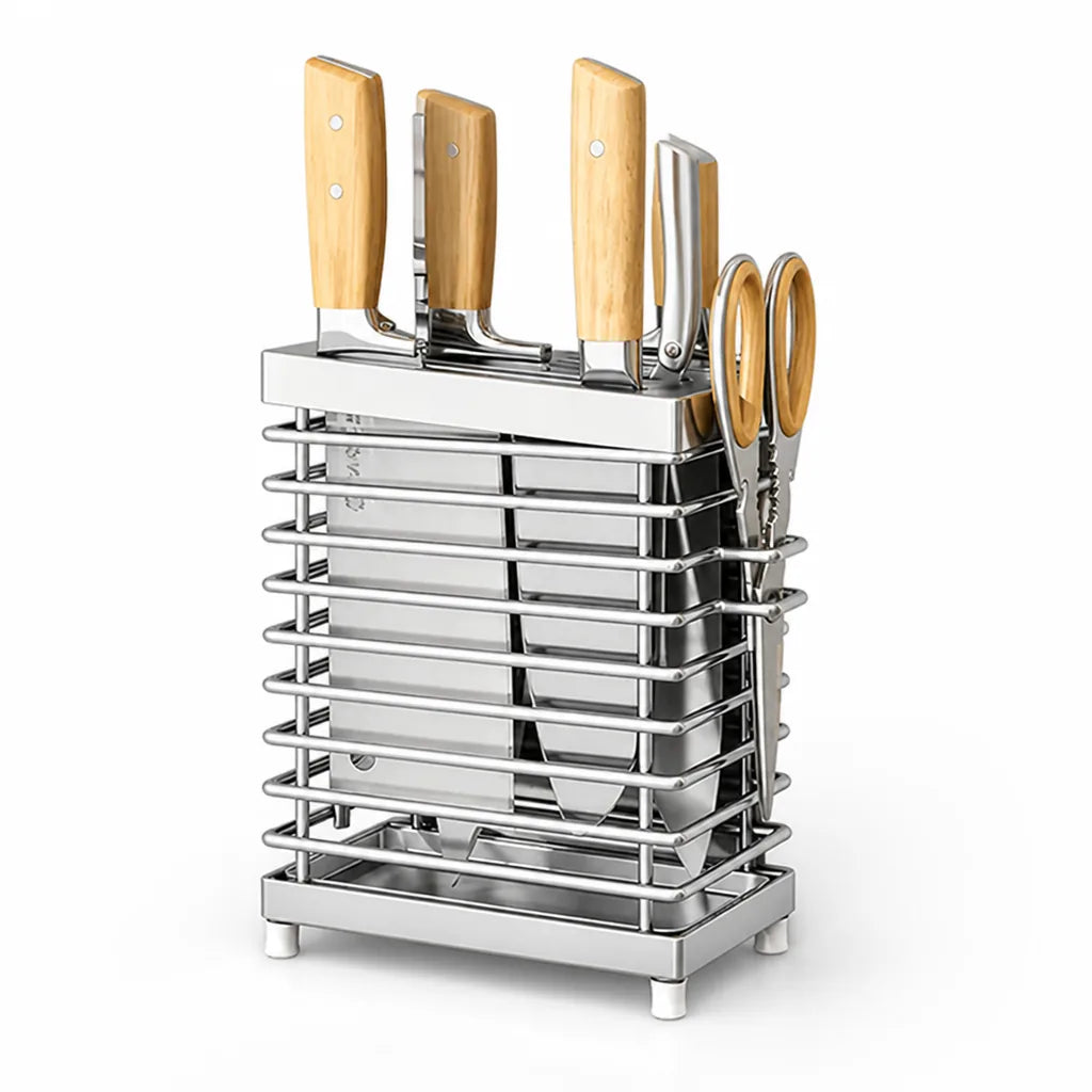 Knife Holder 304 Stainless Steel Wall-Mount & Countertop