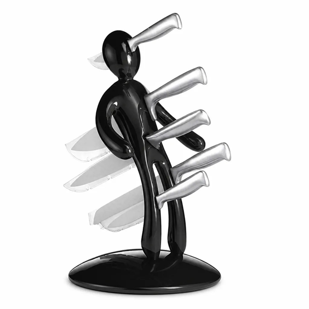 Knife Holder Humanoid Vertical Five-Slot Stainless Steel Base