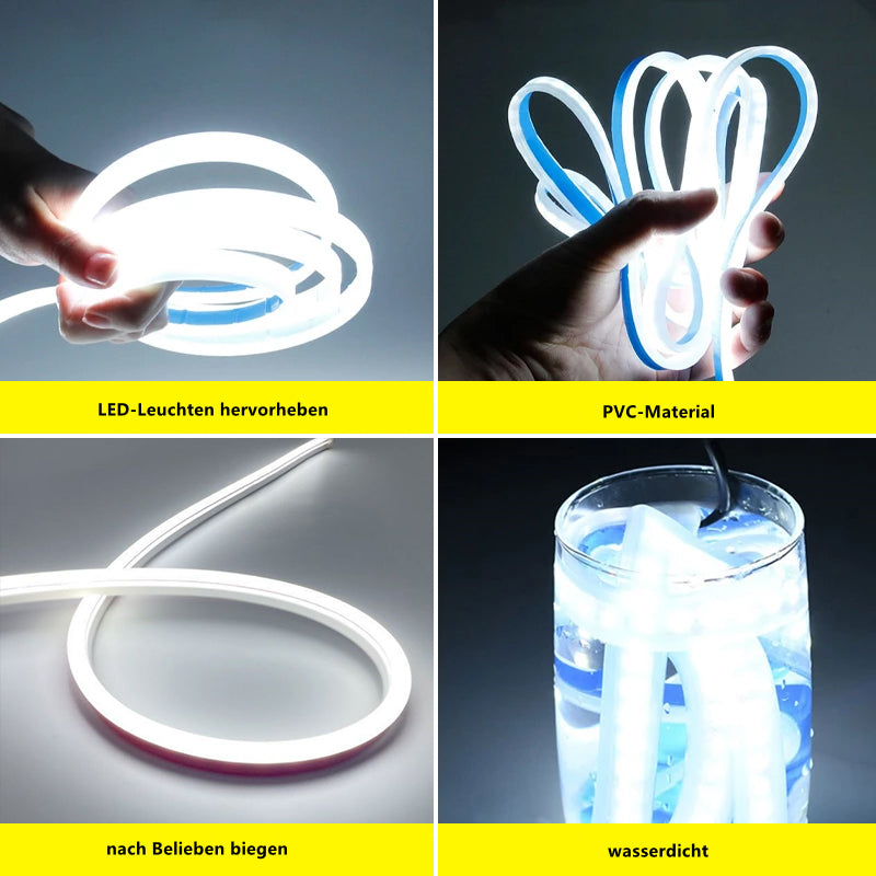 LED Headlight Strip High-Brightness Waterproof Silicone 12V