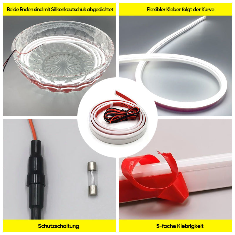 LED Headlight Strip High-Brightness Waterproof Silicone 12V