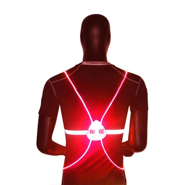 LED Safety Vest 360-Degree Visibility Adjustable Torso Band