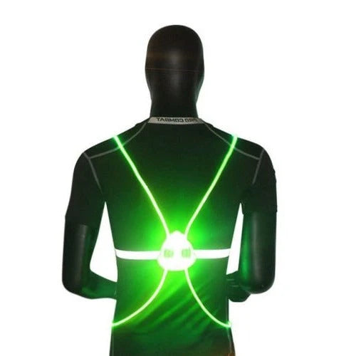 LED Safety Vest 360-Degree Visibility Adjustable Torso Band
