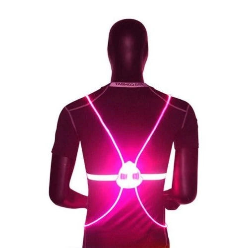 LED Safety Vest 360-Degree Visibility Adjustable Torso Band