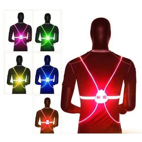 LED Safety Vest 360-Degree Visibility Adjustable Torso Band