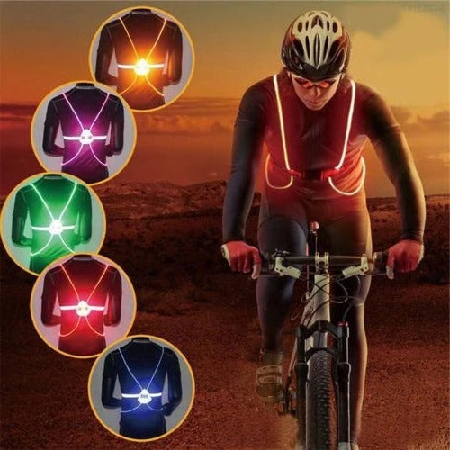 LED Safety Vest 360-Degree Visibility Adjustable Torso Band