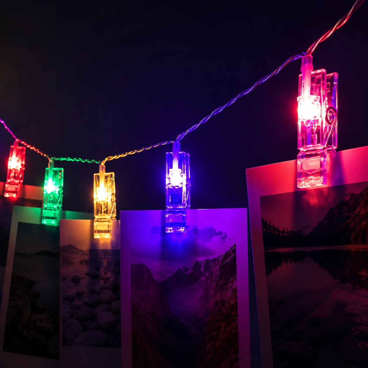 LED String Lights Photo Clips Battery-Powered & Waterproof
