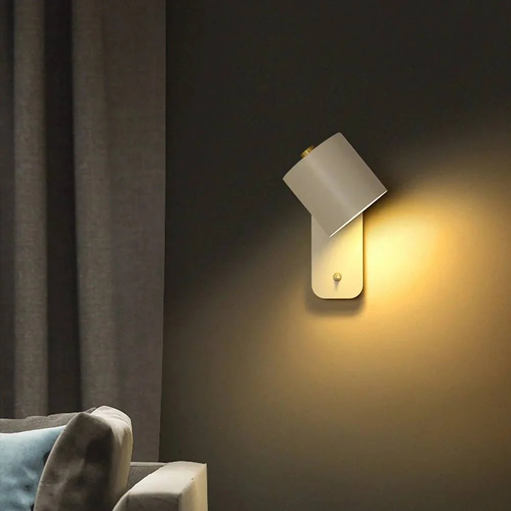 LED Wall Light Slim Metal Integrated Switch