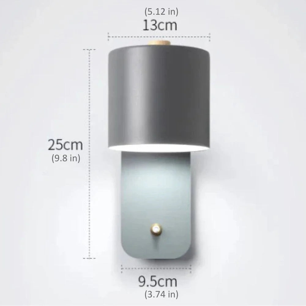LED Wall Light Slim Metal Integrated Switch