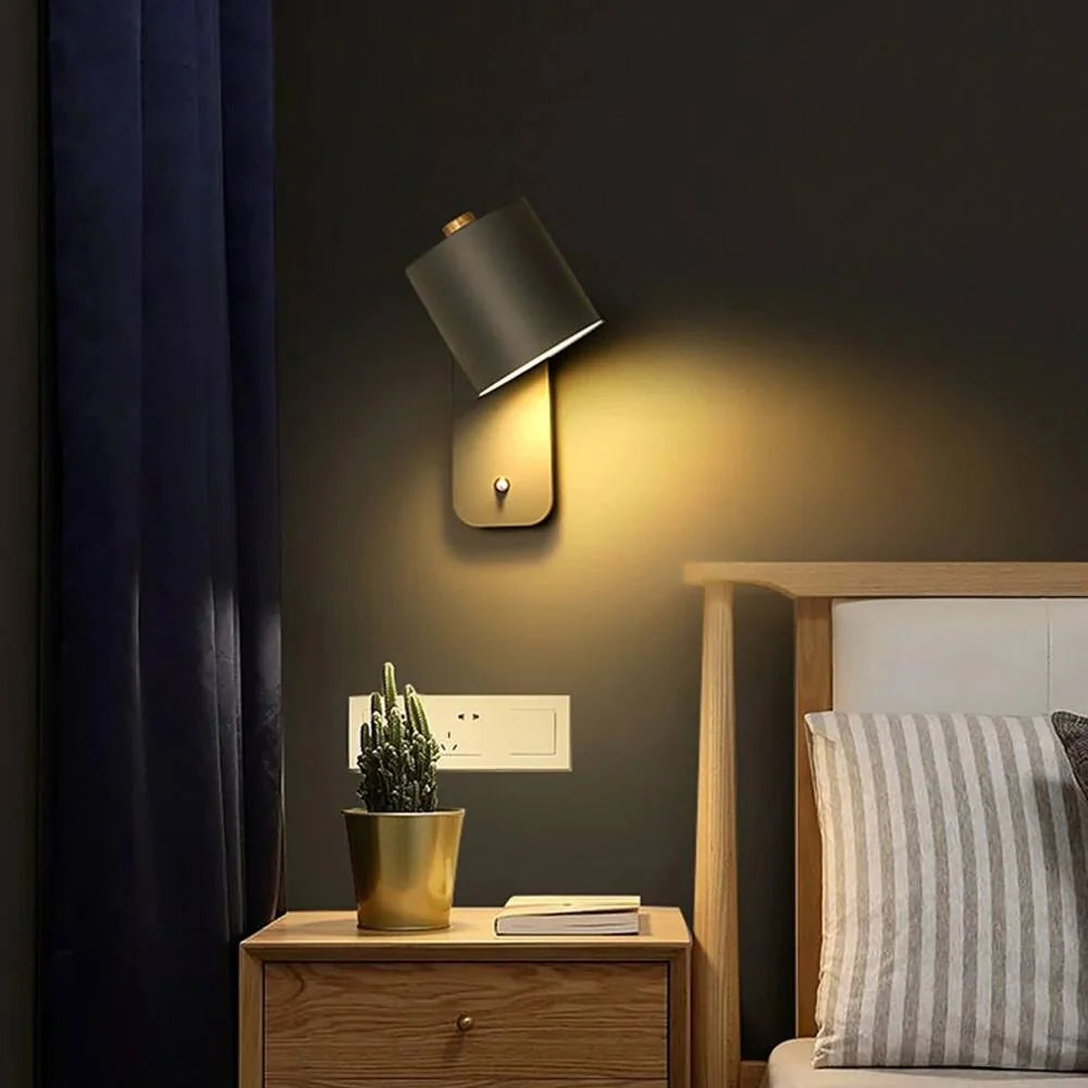 LED Wall Light Slim Metal Integrated Switch