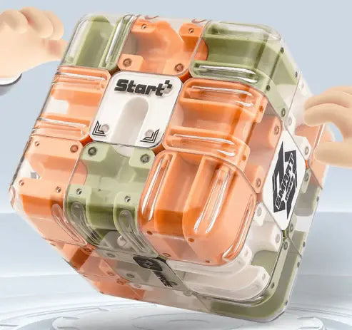 Labyrinth Cube Transparent ABS Stainless Steel Ball