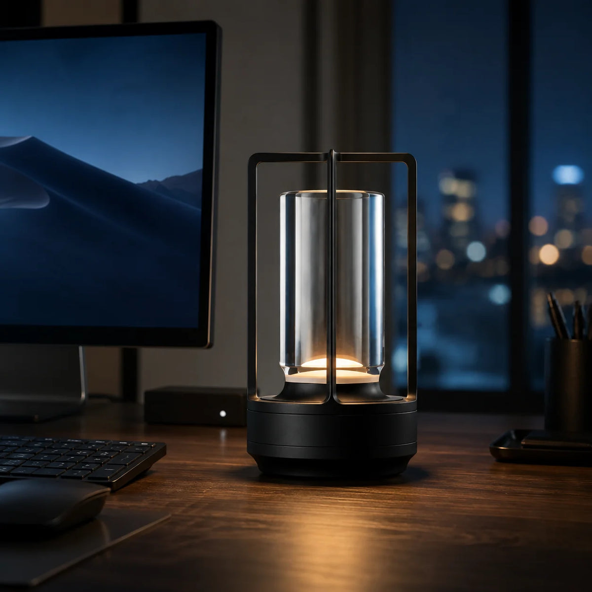 Lantern Cordless Rechargeable Flickering Flame LED