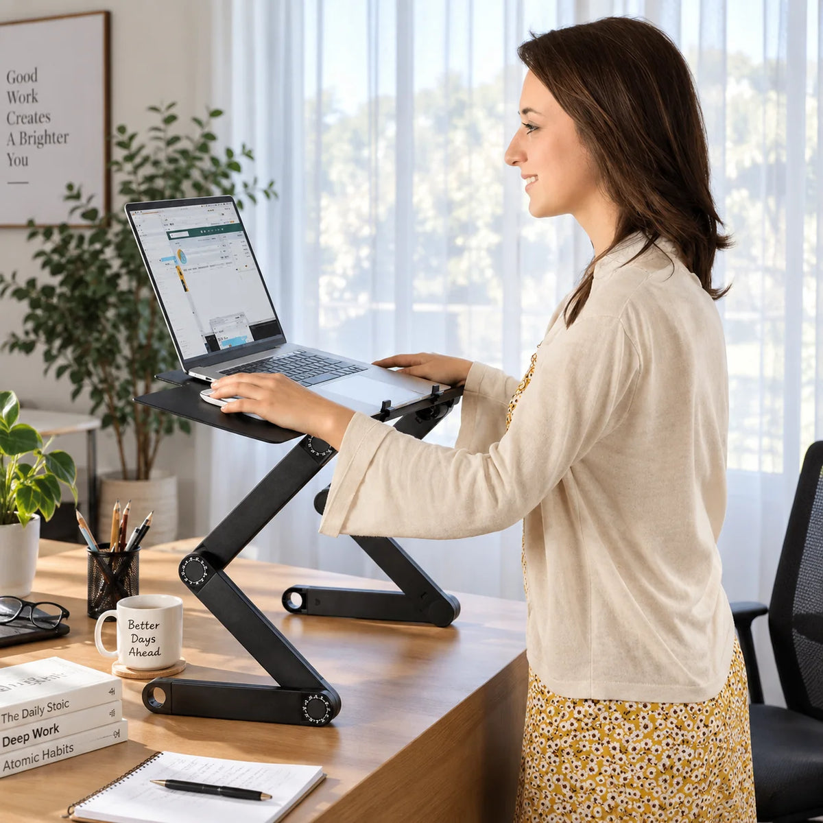 Laptop Stand Aluminum Height Adjustable 360° Rotating