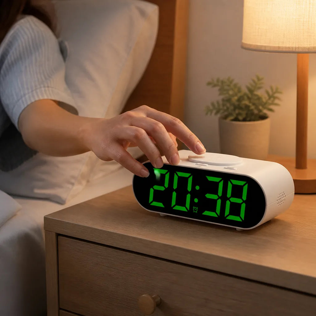 Large LED Dual Alarm and Snooze FM Clock Radio