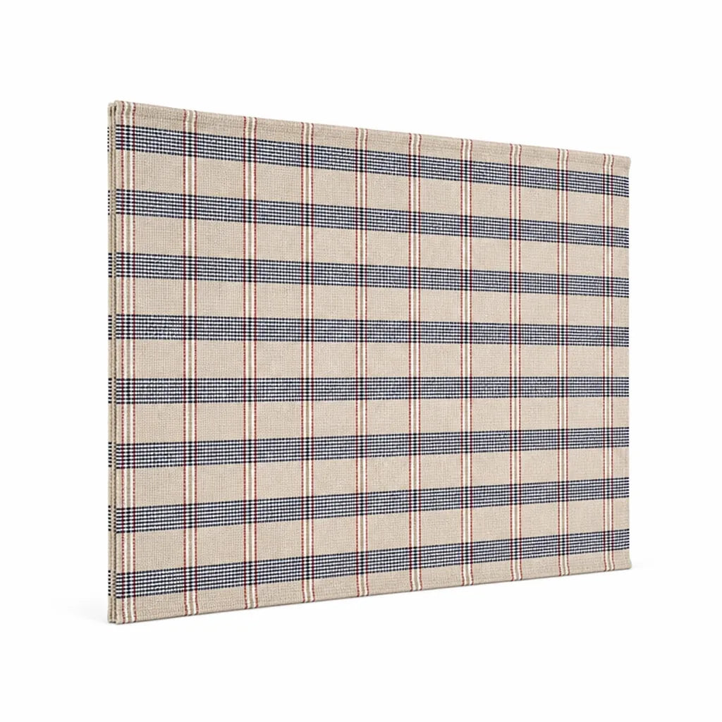Large Rug Flat-Woven Check Pattern Non-Slip Backing