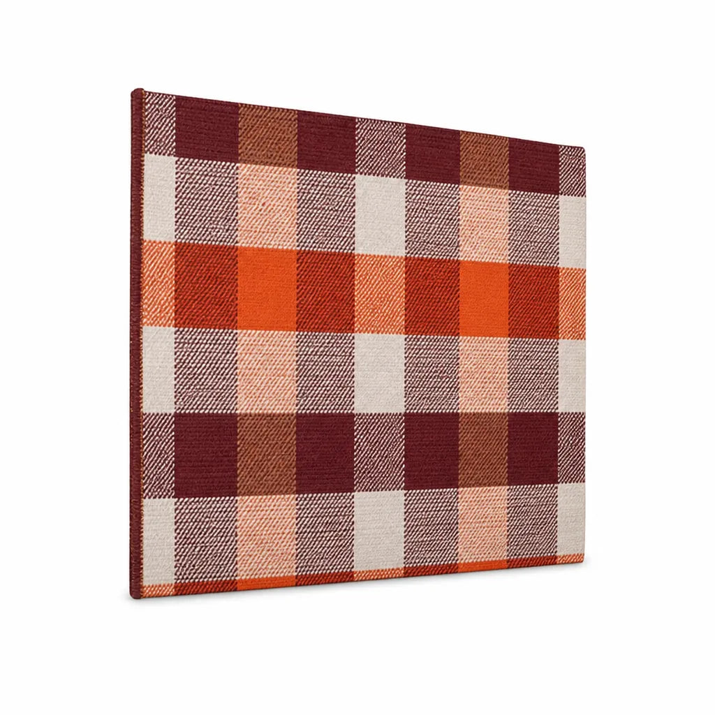 Large Rug Flat-Woven Check Pattern Non-Slip Backing