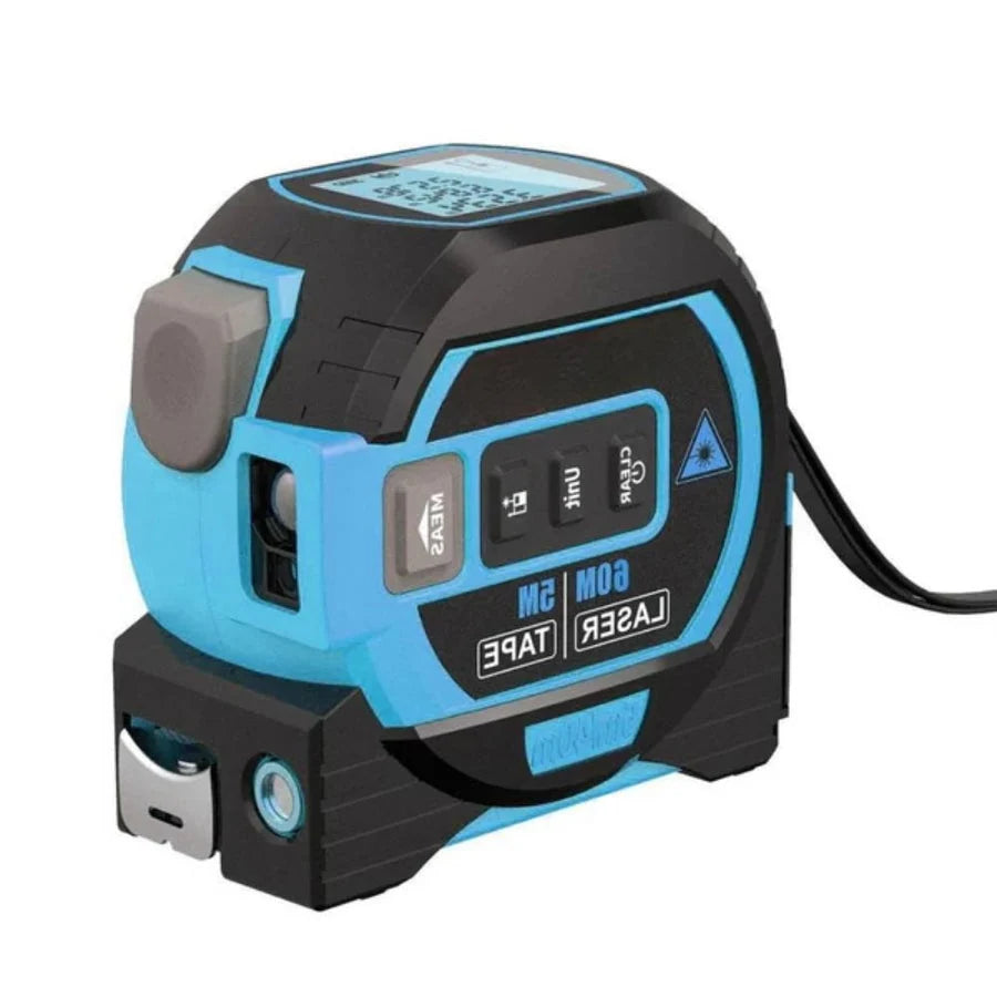 Laser Measuring Tape 3-in-1 Backlit LCD Steel Tape