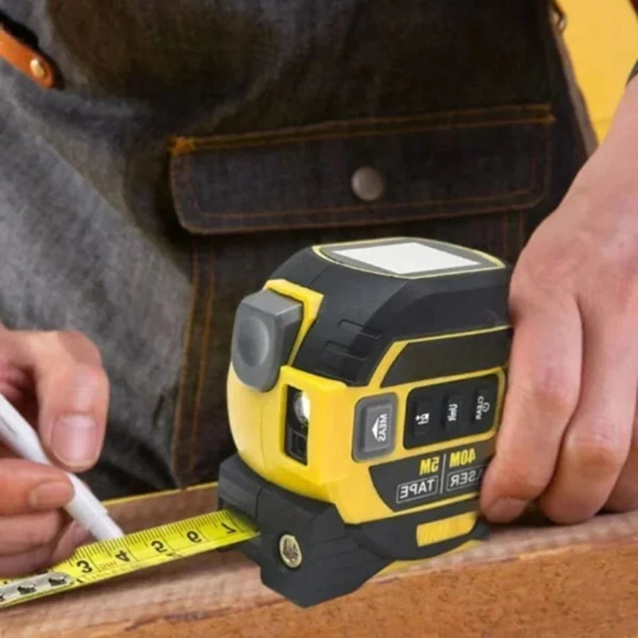 Laser Measuring Tape 3-in-1 Backlit LCD Steel Tape