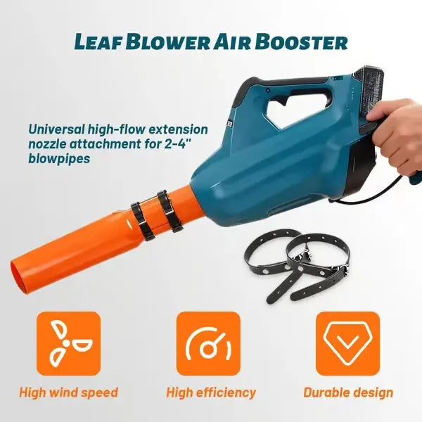 Leaf Blower Nozzle Attachment Venturi Air Booster & Tool-Free Mount