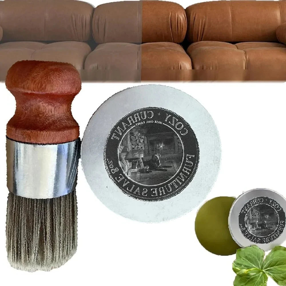 Leather Conditioning Cream Natural Plant-Based Brush Applicator