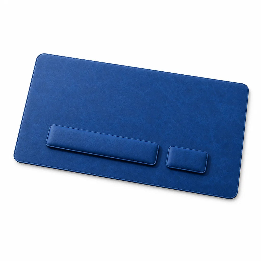 Leather-Look Desk Mat Set With Wrist Rests (3-Piece)