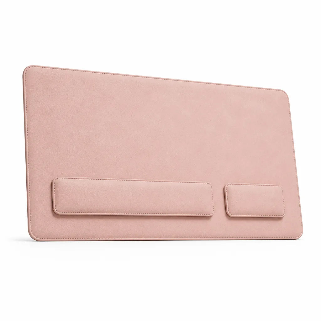 Leather-Look Desk Mat Set With Wrist Rests (3-Piece)