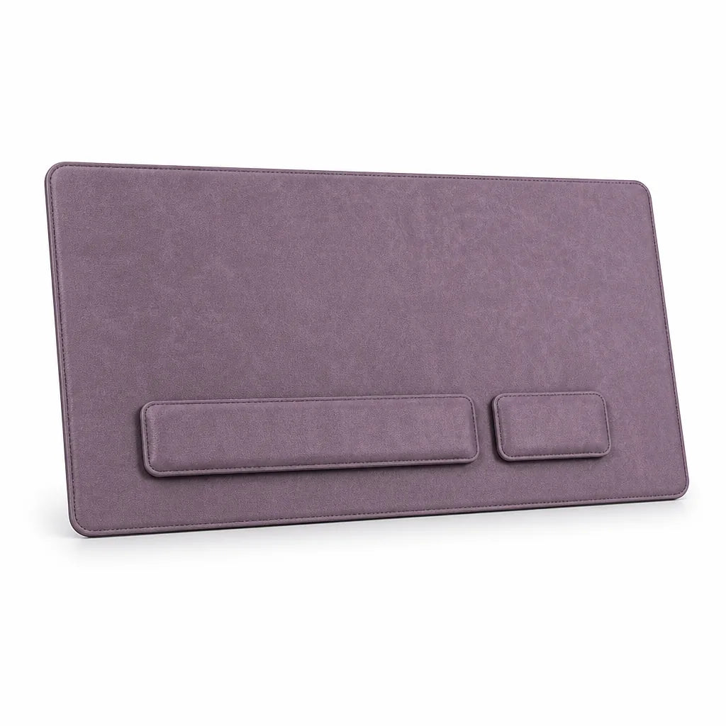 Leather-Look Desk Mat Set With Wrist Rests (3-Piece)