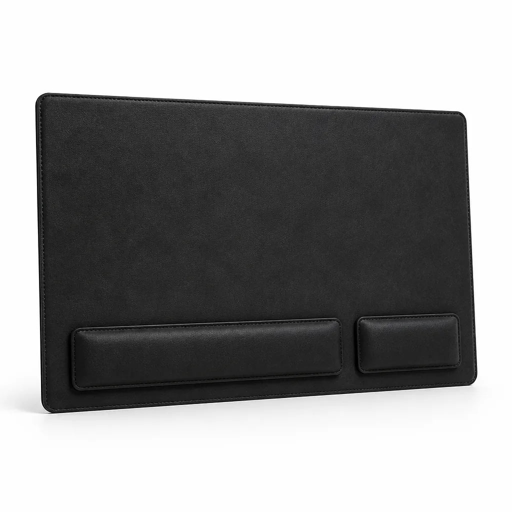 Leather-Look Desk Mat Set With Wrist Rests (3-Piece)