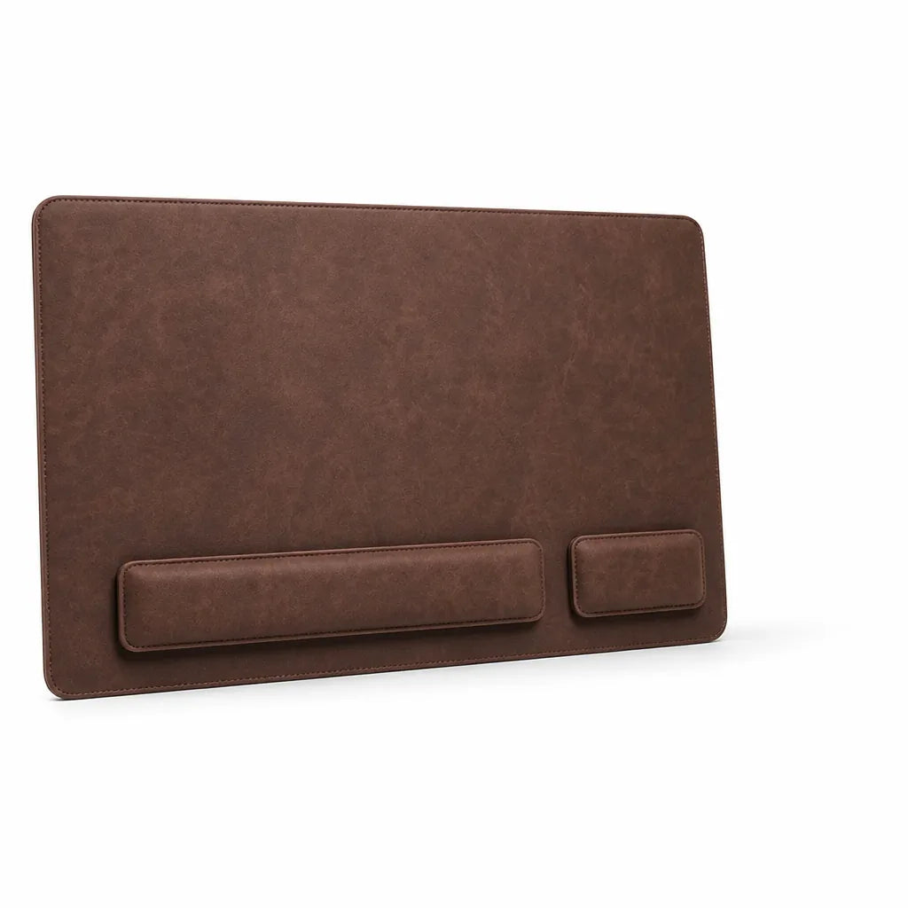 Leather-Look Desk Mat Set With Wrist Rests (3-Piece)
