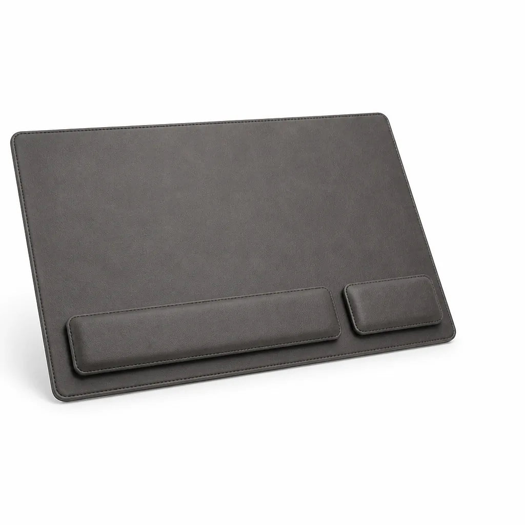 Leather-Look Desk Mat Set With Wrist Rests (3-Piece)