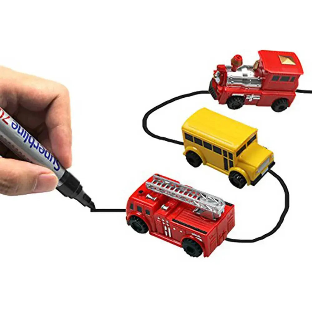 Line-Following Toy Car Induction Sensor Screen-Free Includes Pen