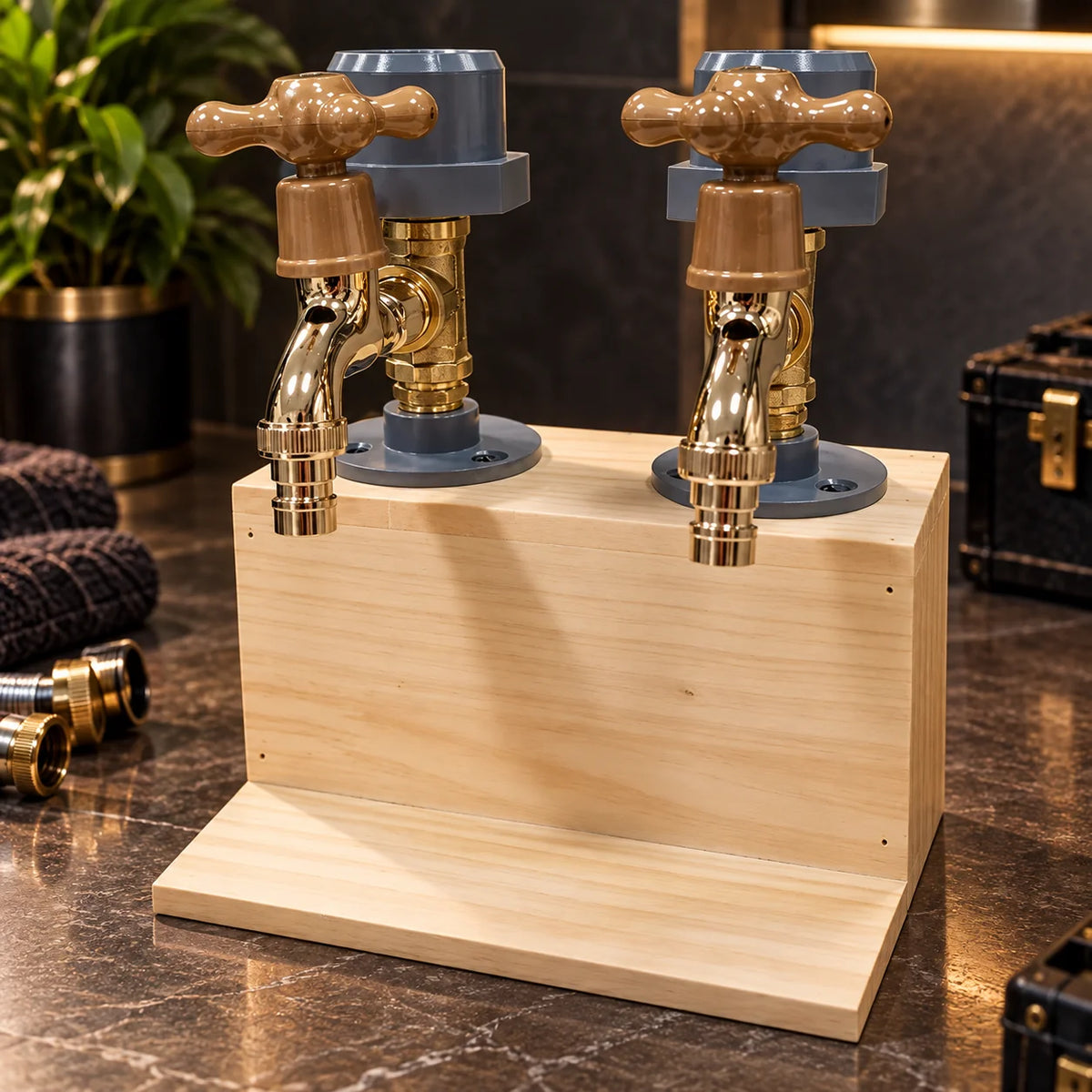 Liquor Dispenser Rustic Wood Metal Tap Self-Serve