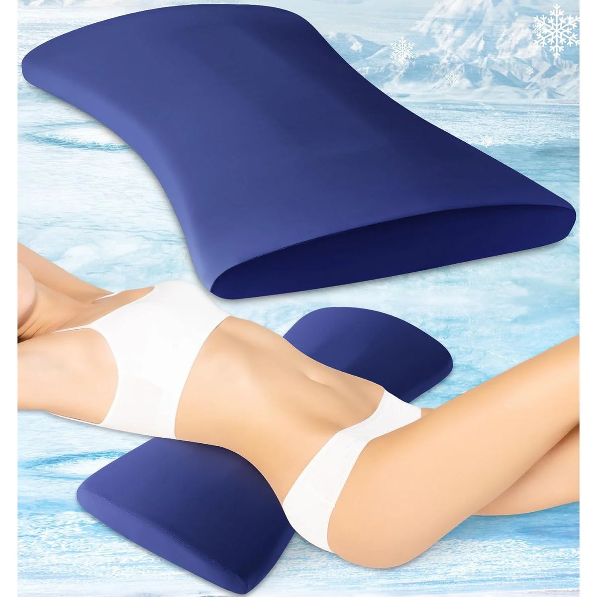 Lumbar Pillow Memory Foam Curved Bolster Machine Washable Cover