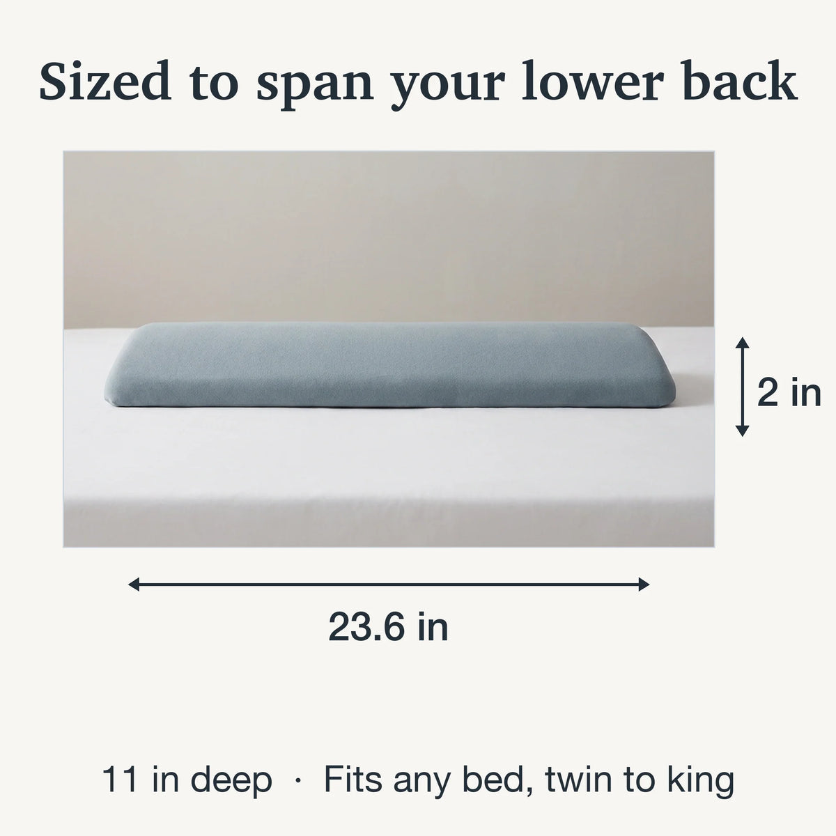 Lumbar Support Pillow Slow-Rebound Memory Foam Tapered Edge