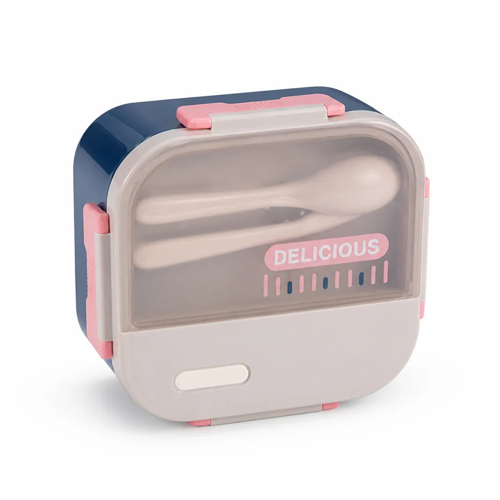Lunch Box Leak-Proof Multiple Compartments & Built-In Utensils