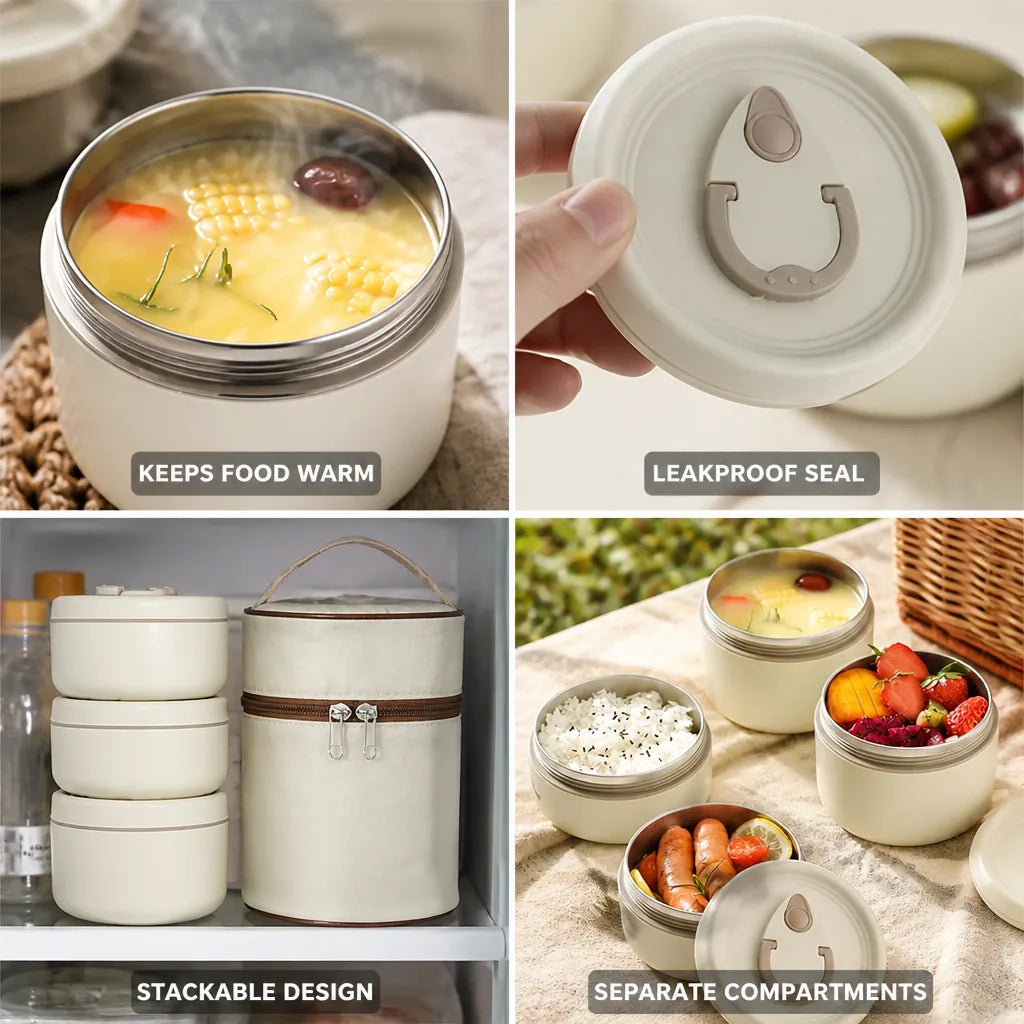 Lunch Box Set Insulated Stainless Steel & Leakproof Seals