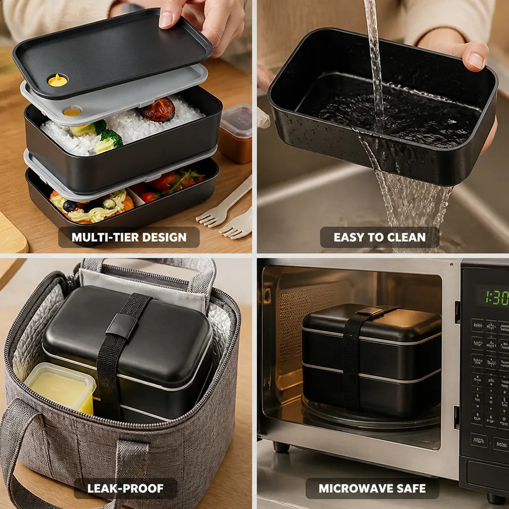 Lunch Container Multi-Tier Stackable BPA-Free